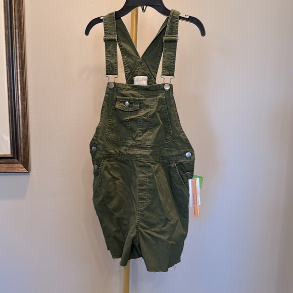 Tinseltown Women's Green Denim Overalls Size XS Adjustable Straps - Picture 15 of 15